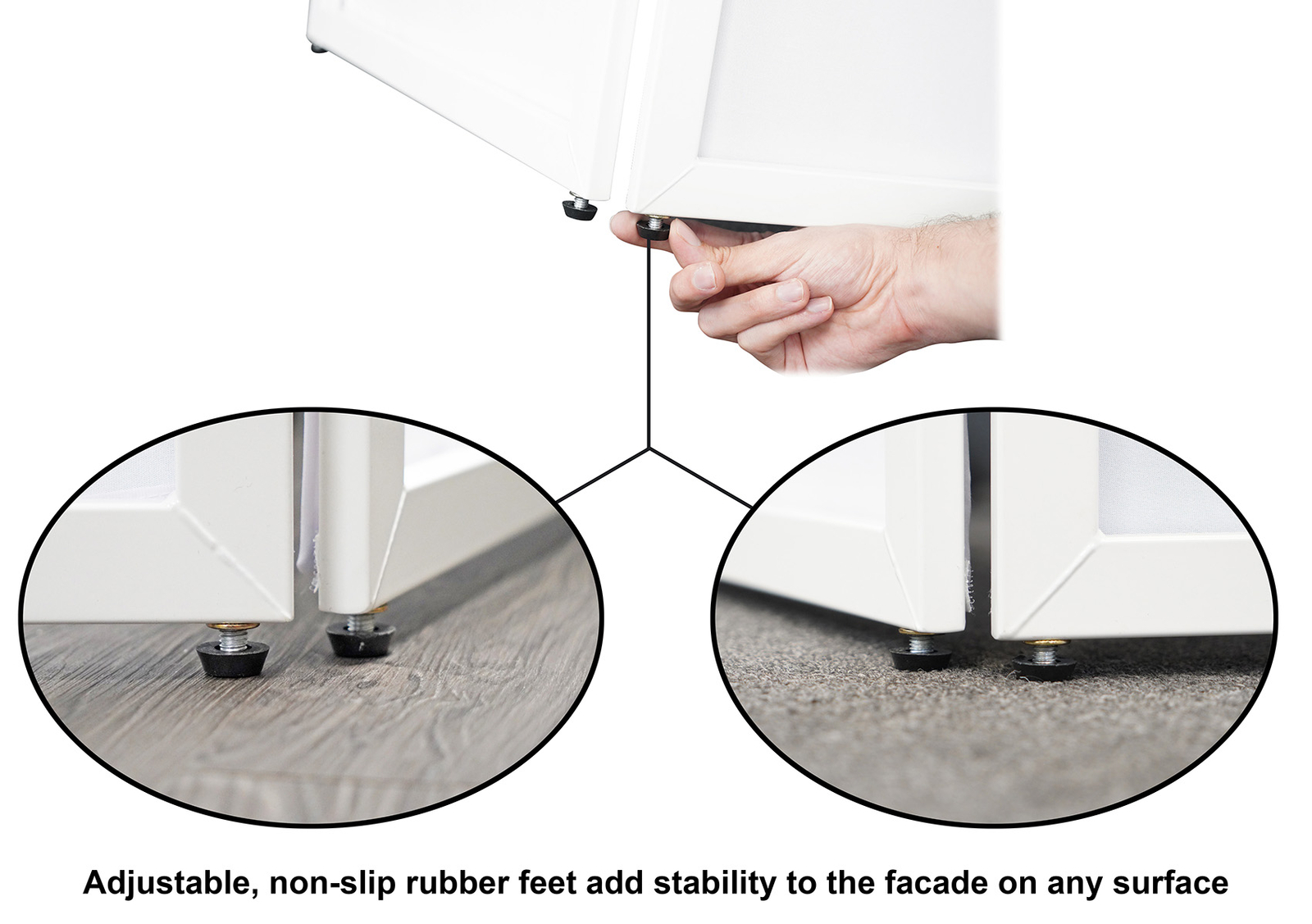 Rockville RFSSW White DJ Event Facade 80" x 44" Steel Frame Booth+Bag+Scrim