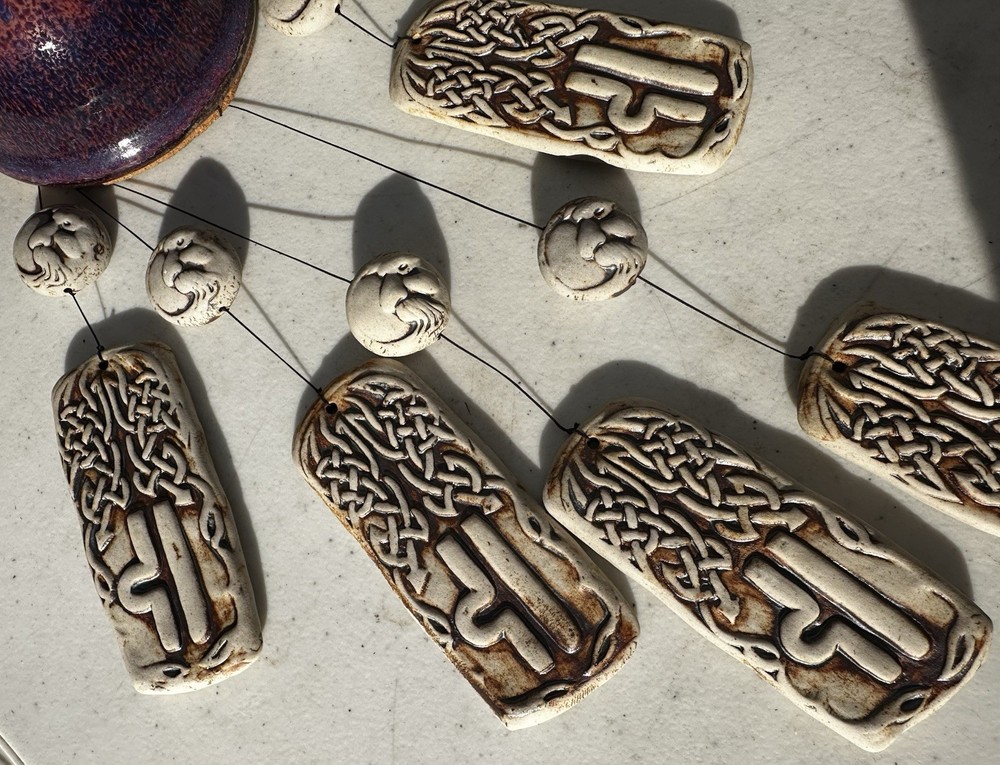handcrafted ceramic wind chime decorative hanging round &rectangular pendants