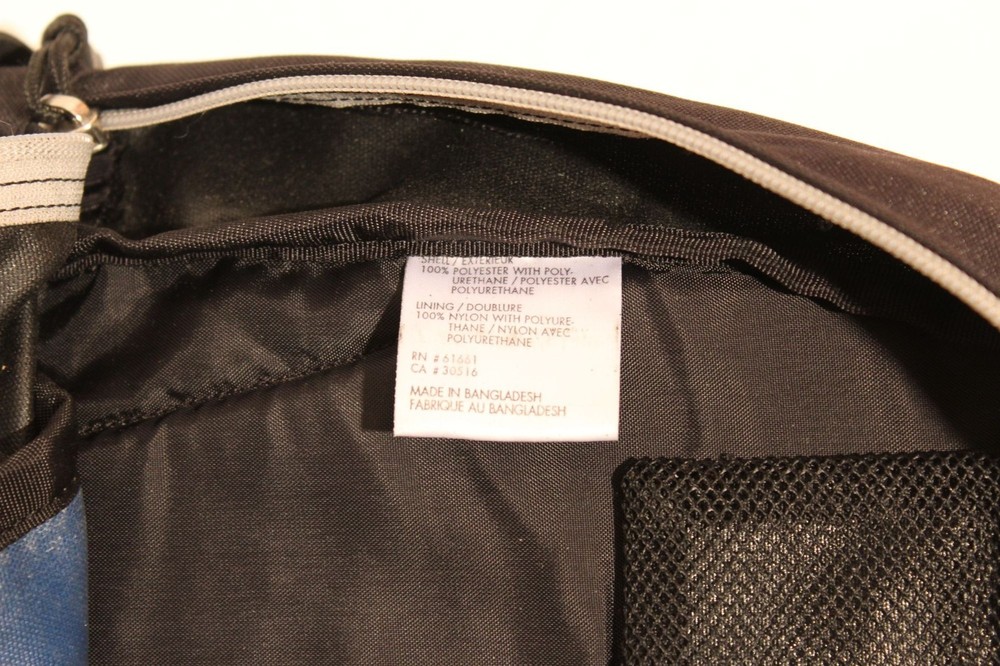 Vintage North Face Mopack Backpack Black & Blue Adjustable Straps & Side Pockets