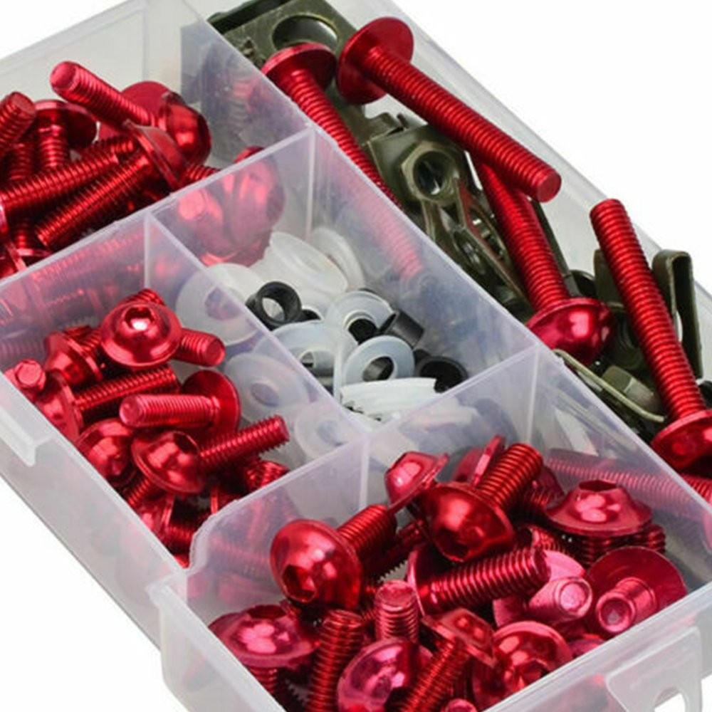 New Red Motorcycle Complete Fairing Bolt Kit Body Screw Set Replace Accessories