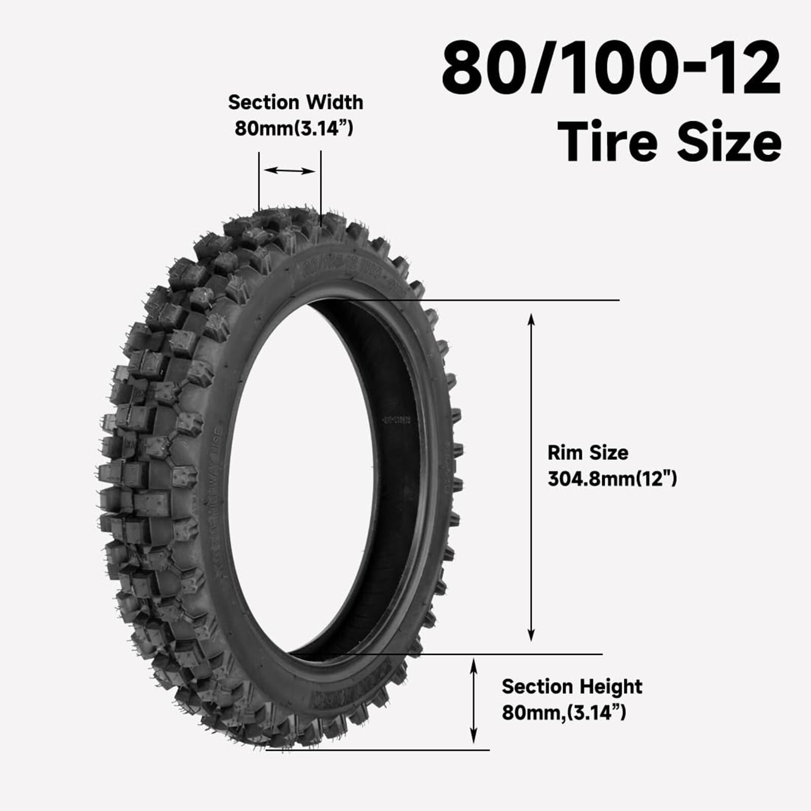 60/100-14 2.50-14 80/100-12 3.00-12 Tire and Inner Tube For 90cc 110cc 125cc SSR