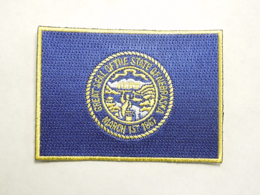 Nebraska State Flag Seal Embroidered Iron On Patch
