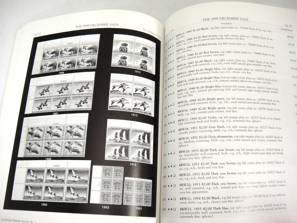 Ivy Mader Stamp Auction Catalog December 1998 US and Foreign