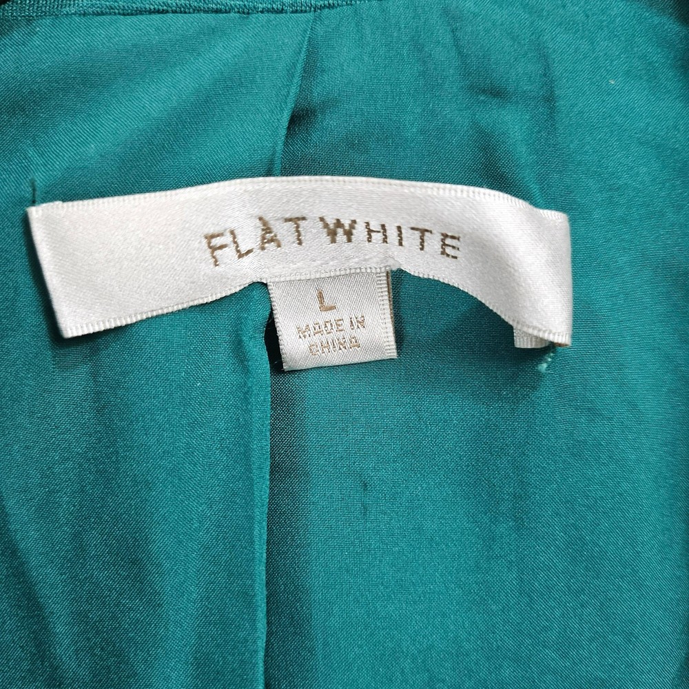 Flat White Blazer Green Size Large
