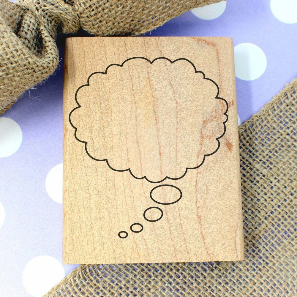 Large Right Thought Cloud Art Rubber Stamp