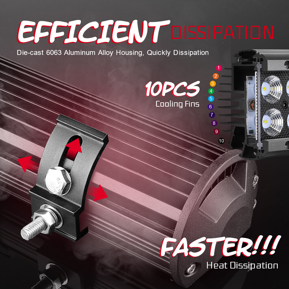 FOR Polaris Ranger XP 1000/1000 Crew 12" LED Light Bar Combo+ Rock Switch Wiring