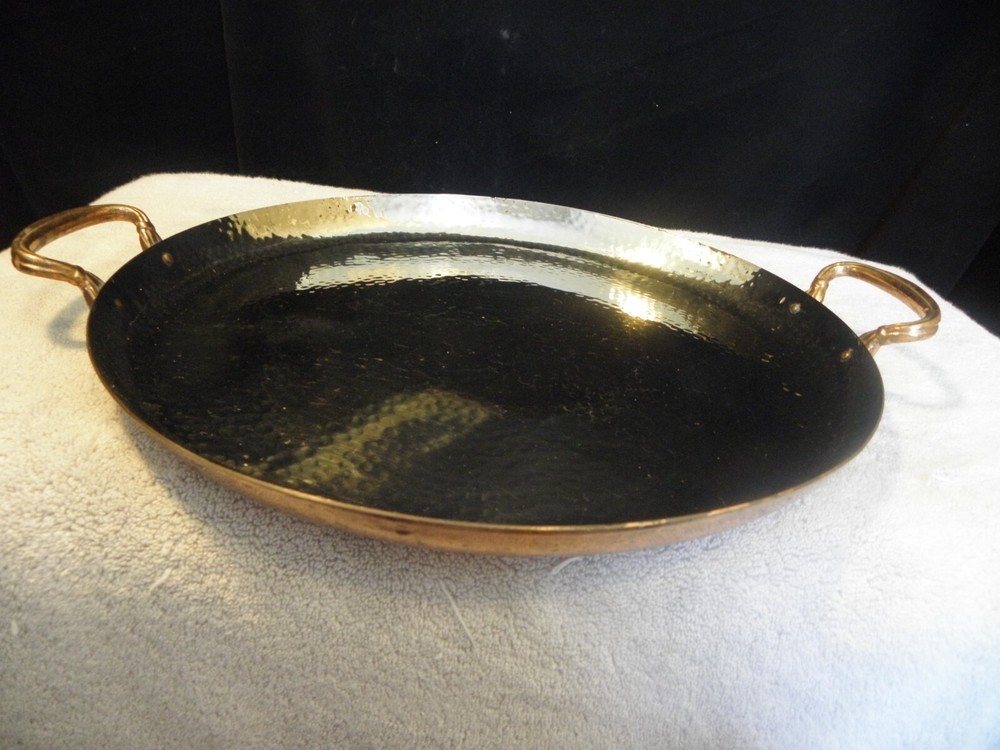 Hammered copper 14 1/4 inch serving tray, marked Gorham