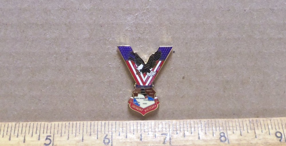 Victory “V” with Eagle - Desert Storm Pin