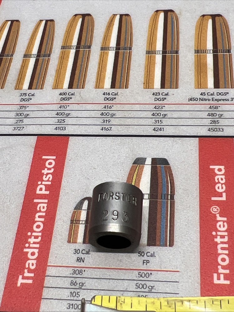 FORSTER NECK BUSHING .293 COMPETITION DIE PART RELOADING