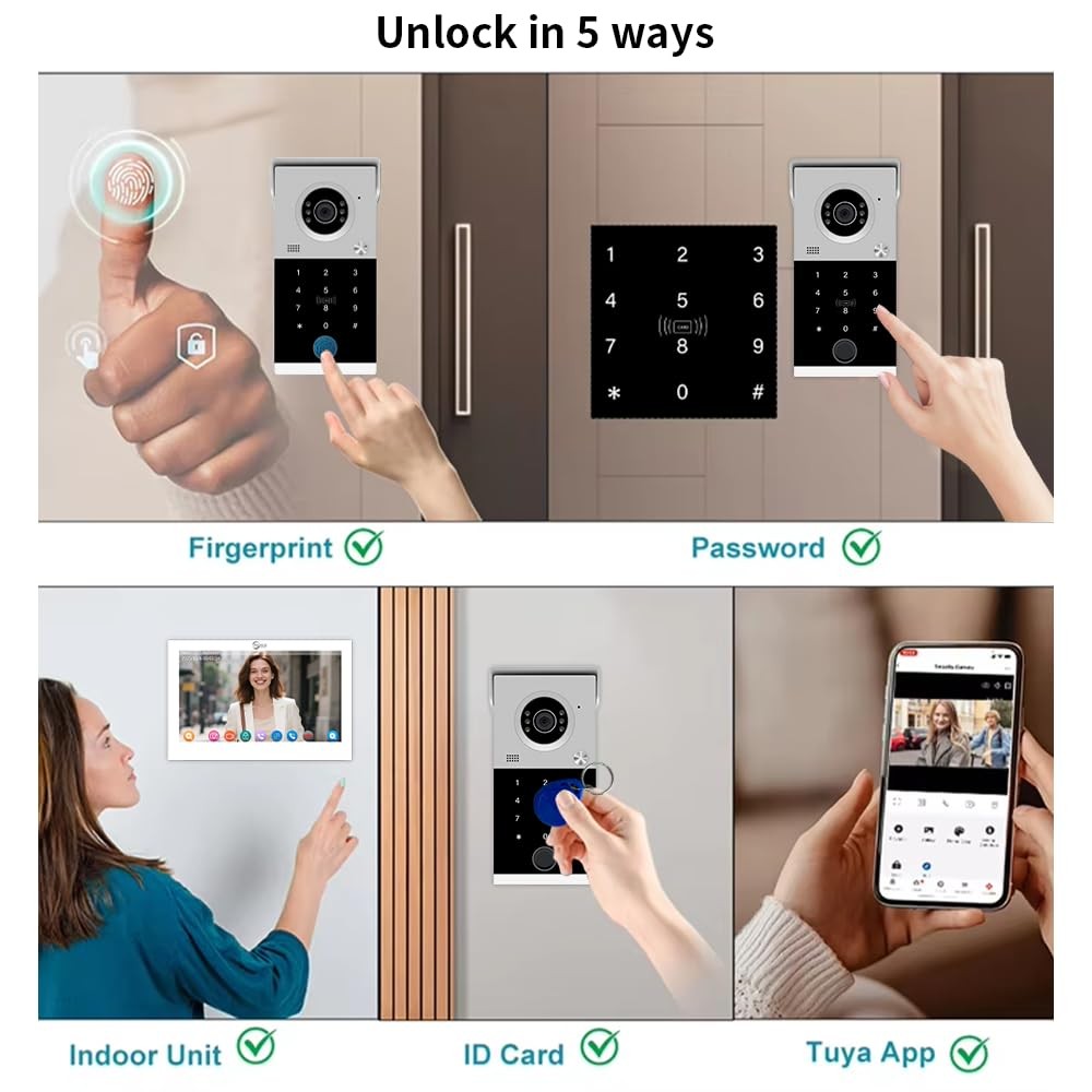 Smart Video Door Phone System Support Remote Unlock,Night Vision