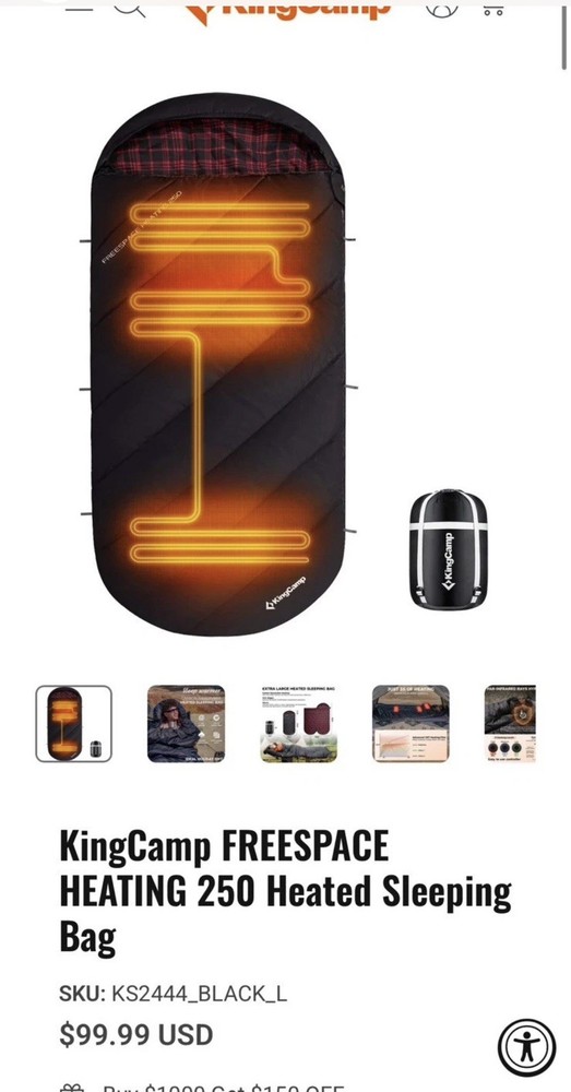 KingCamp Heated Camp Sleeping Bag Pad Oasis 250