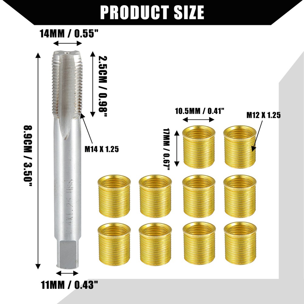 Single Outer Spark Plug Thread Repair Tools M12 Inner Thread M14 Tap Universal