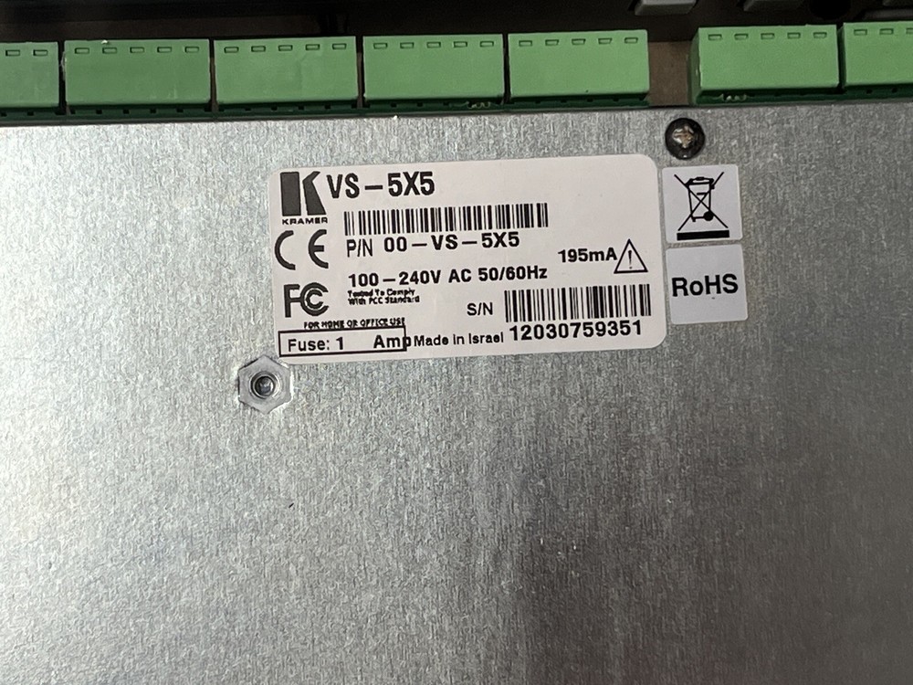 Kramer VS-5x5 Audio Matrix Switcher - 3 Bundle Power Tested