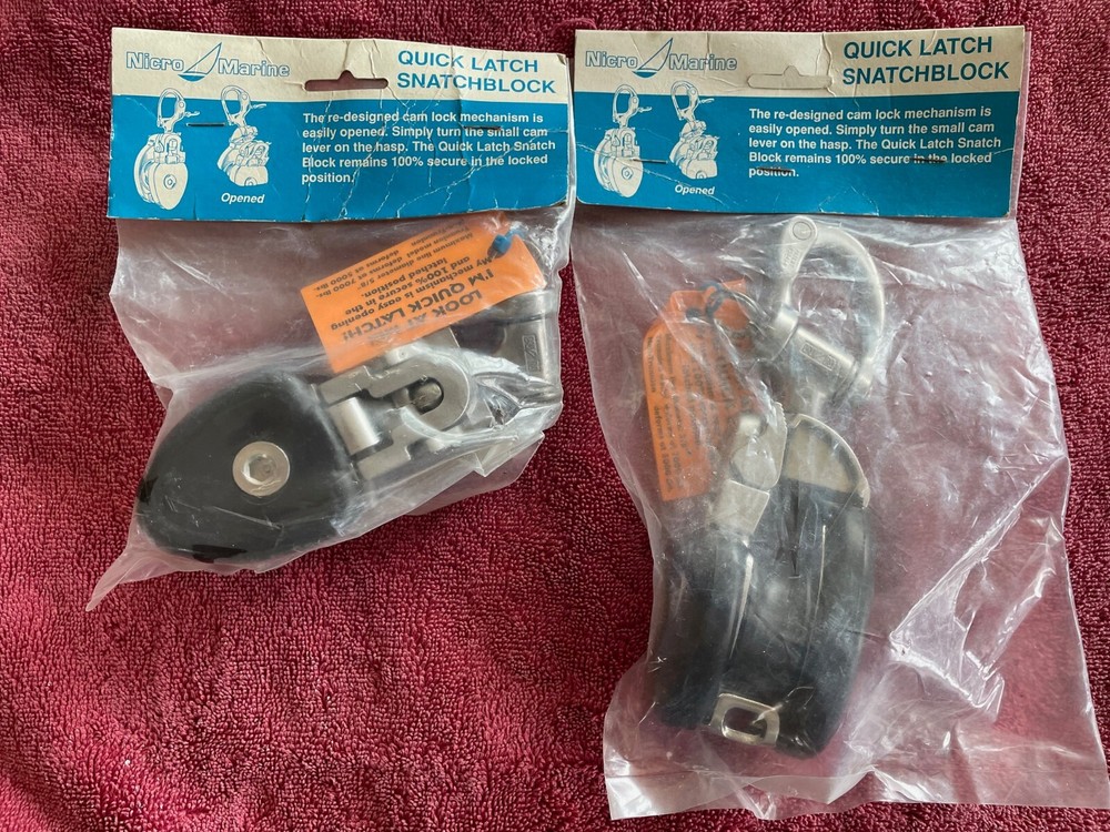 Nicro Marine Quick Latch Trunnion Snatch blocks PAIR (2)