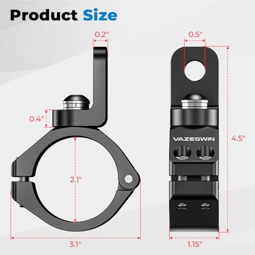 2PCS Thickened UTV Whip Light Mount, Solid Aluminium Alloy UTV Flag Mount,