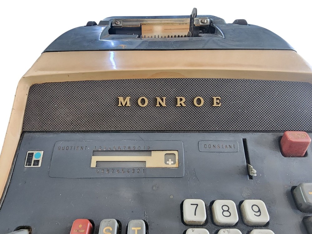 Rare Mach 1 Monroe Ten Key Adding Machine & Monroe LA5-160 Adding Machine VTG