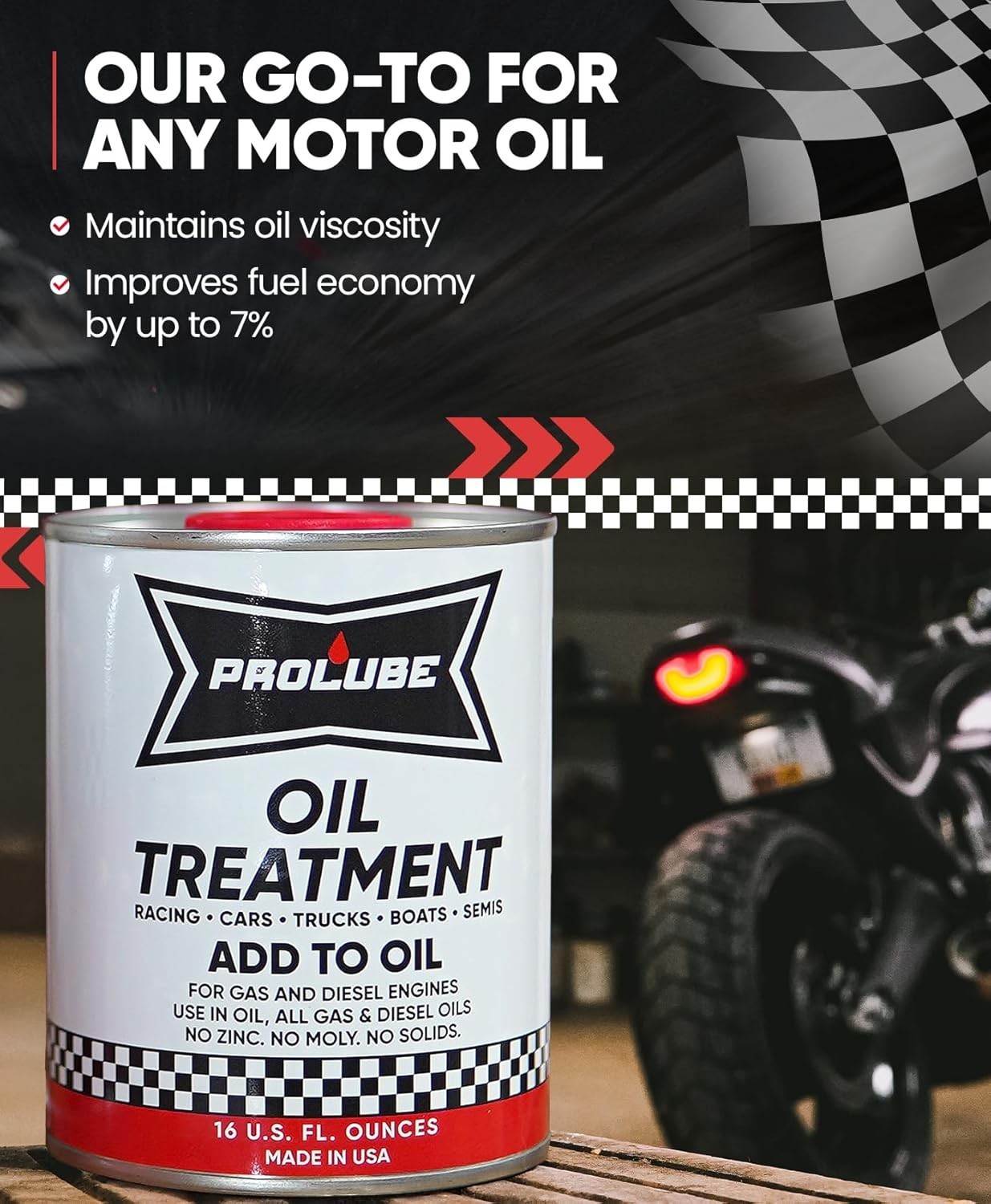 Prolube Engin Oil Treatment 16 oz - Engine Oil Additive for Gas & Diesel Engines