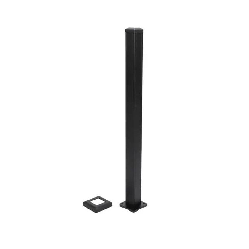 Stylish Textured Black 38" Deck Railing Post Kit - Durable & Modern Design