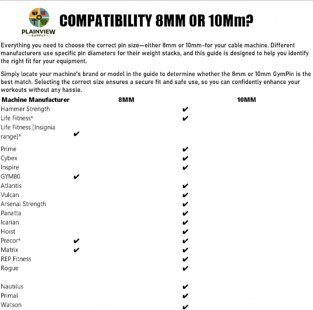 Weight Stack Pin with Spring Clip Collar Weight Stack Extender Pin for Cable Mac