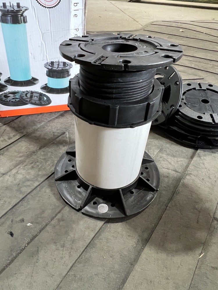 Tile Tech Paver Hybrid Adjustable Pedestal System White & Black Stackable