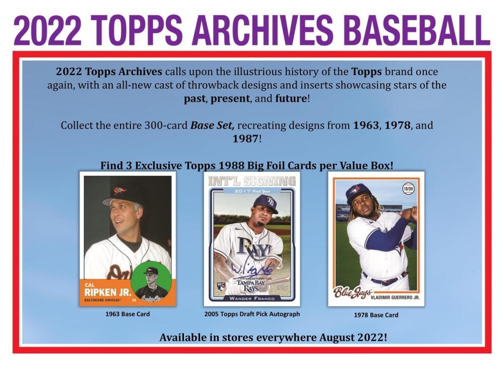 2022 Topps Archives Baseball 7-Pack Blaster Box