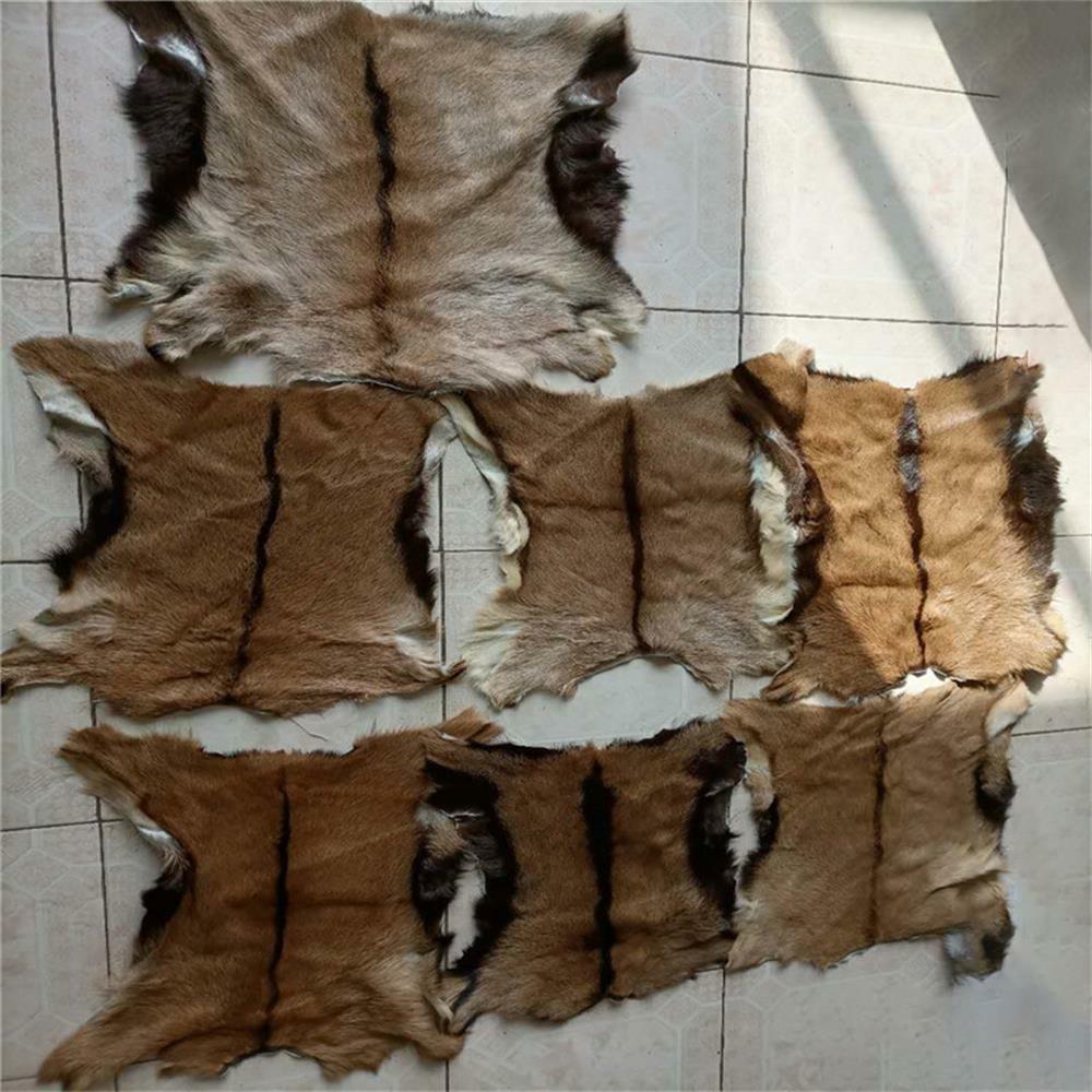 1 Piece Real Goat Skin Pelt Rug Hide Soft Tanned Leather for Craft Garment Decor