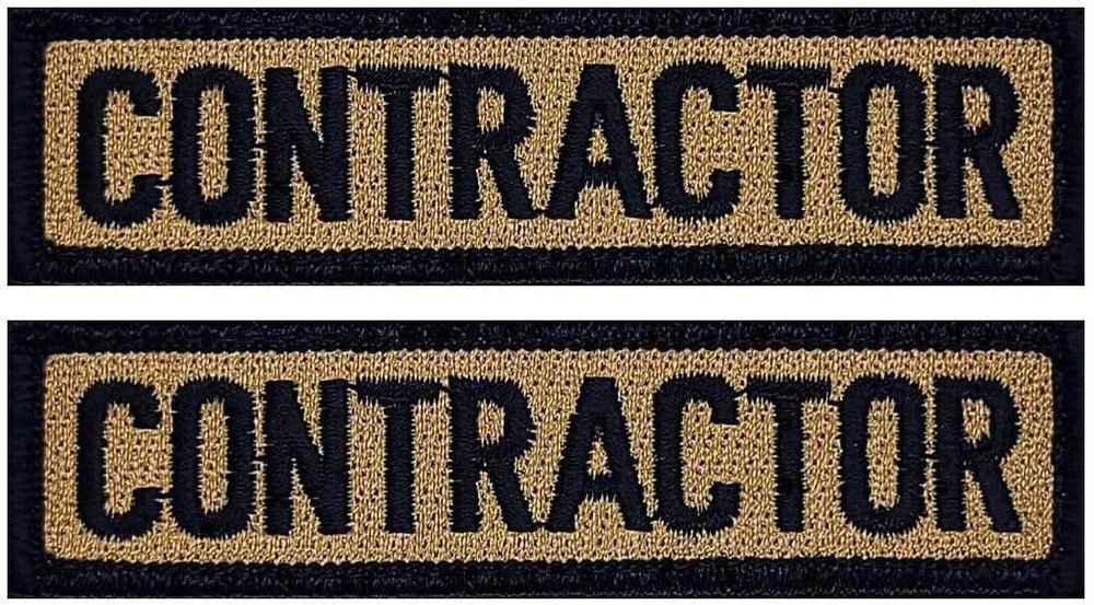 Contractor Embroidered Morale Patch | 2PC HOOK BACKING  3.75"X1"  (QP974)