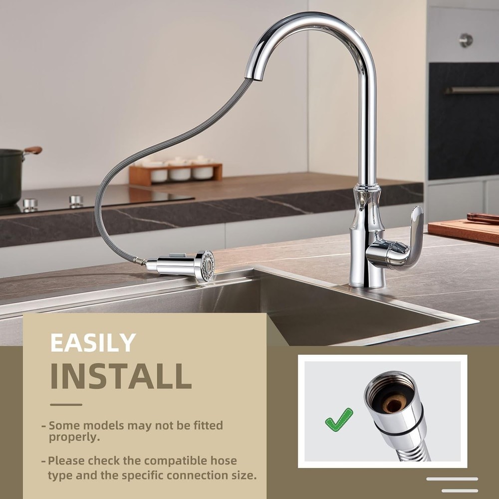 Sleek Kitchen Faucet Replacement Head - 13/16 Inch Thread, Functional Design