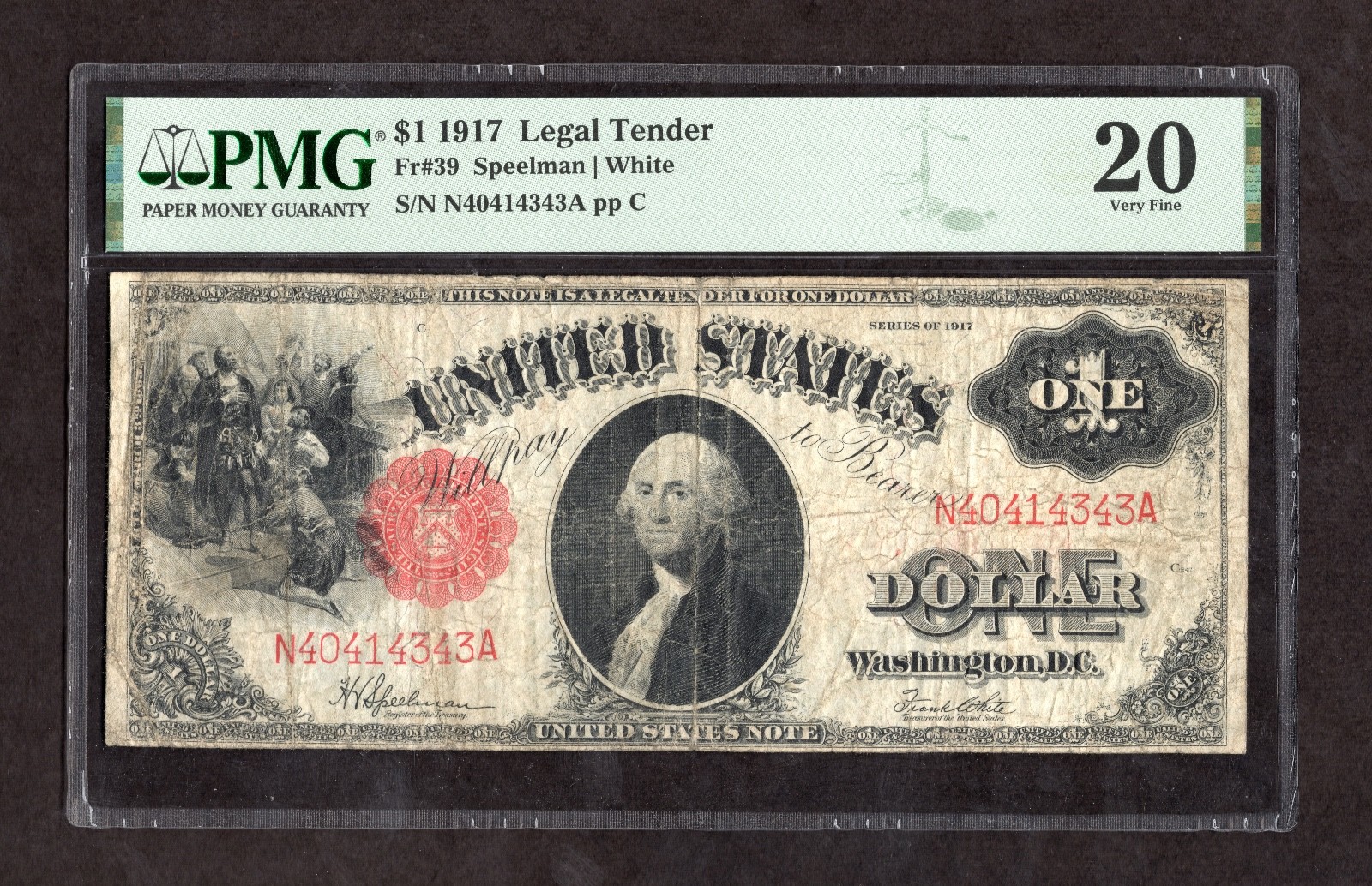1917 $1 Legal Tender Fr. 39 - PMG 20