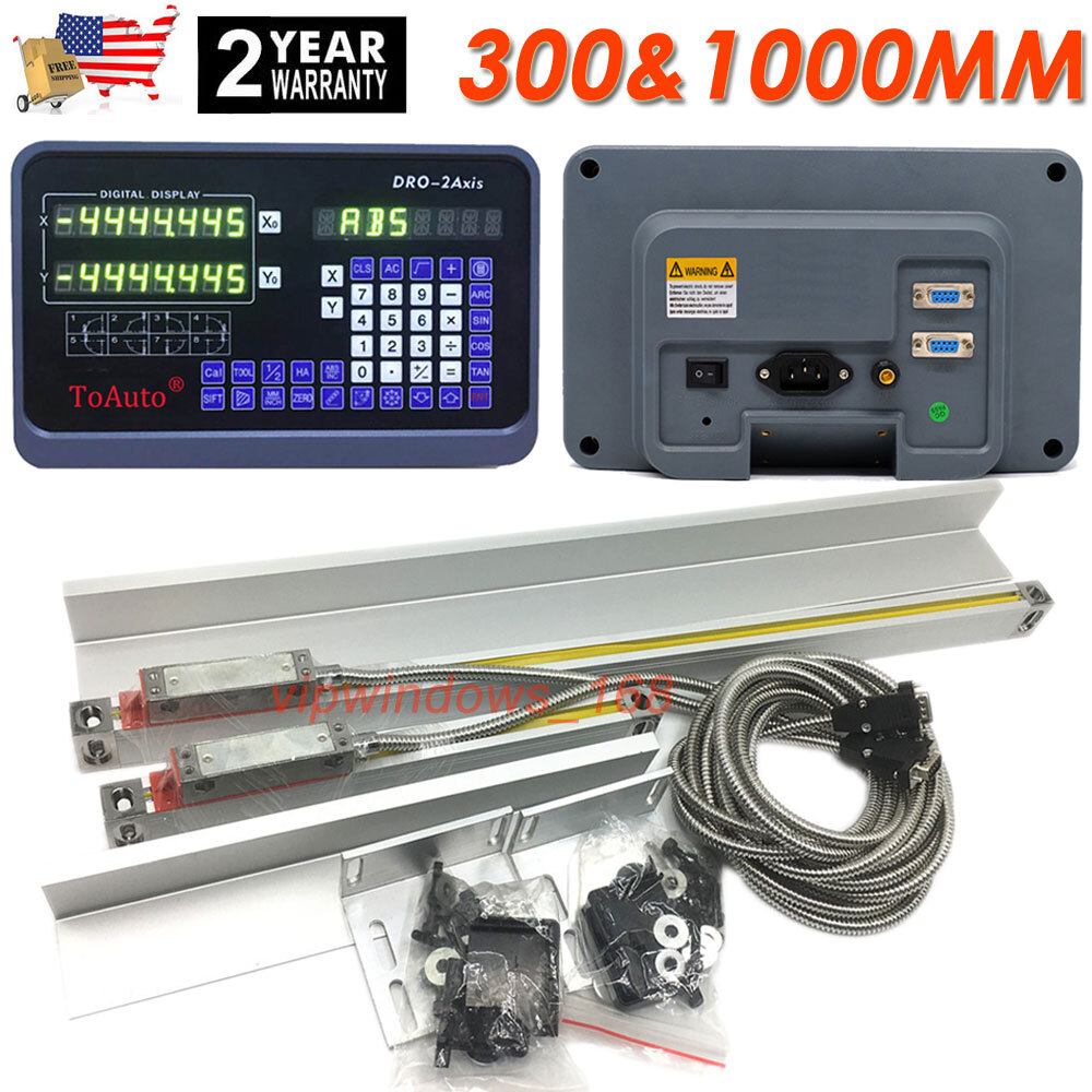12" 40" TTL Linear Scale 2 Axis Digital Readout DRO Display Kit Milling Lathe US