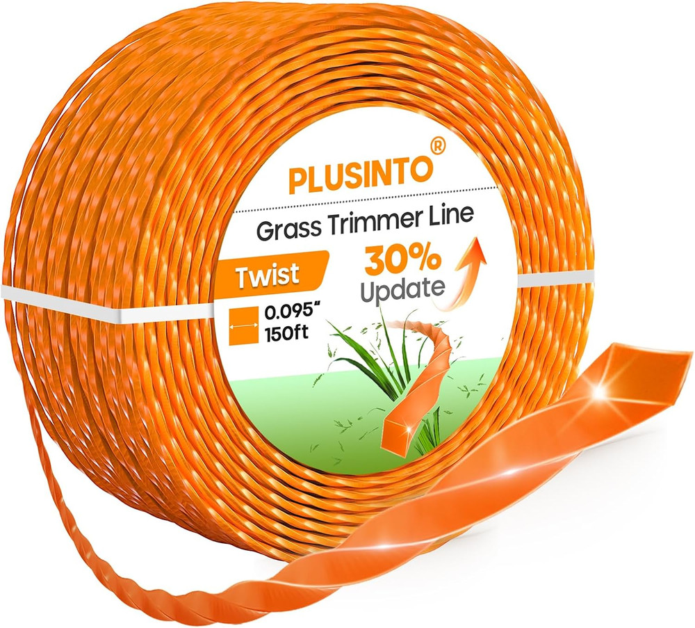 String Trimmer Line .095", 150 Feet Weed Eater String, Twisted Trimmer Line for