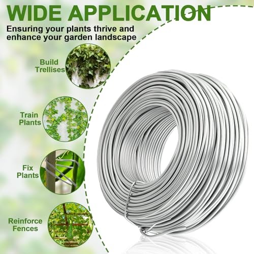 200 ft Wire Trellis Kit 16 Gauge Galvanized Coated Steel Garden Wire Trellis