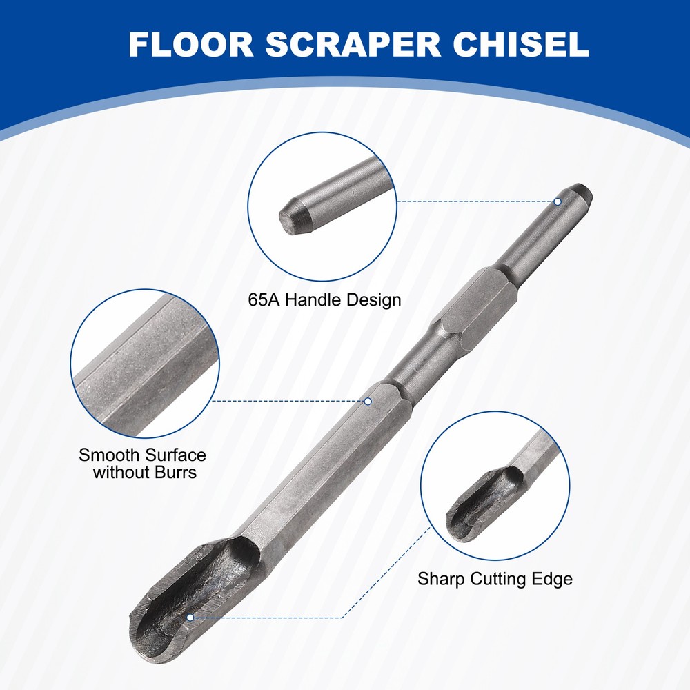 Floor Scraper Chisel Hex Shank Steel Digging Shovel Chisel Width 22/13mm