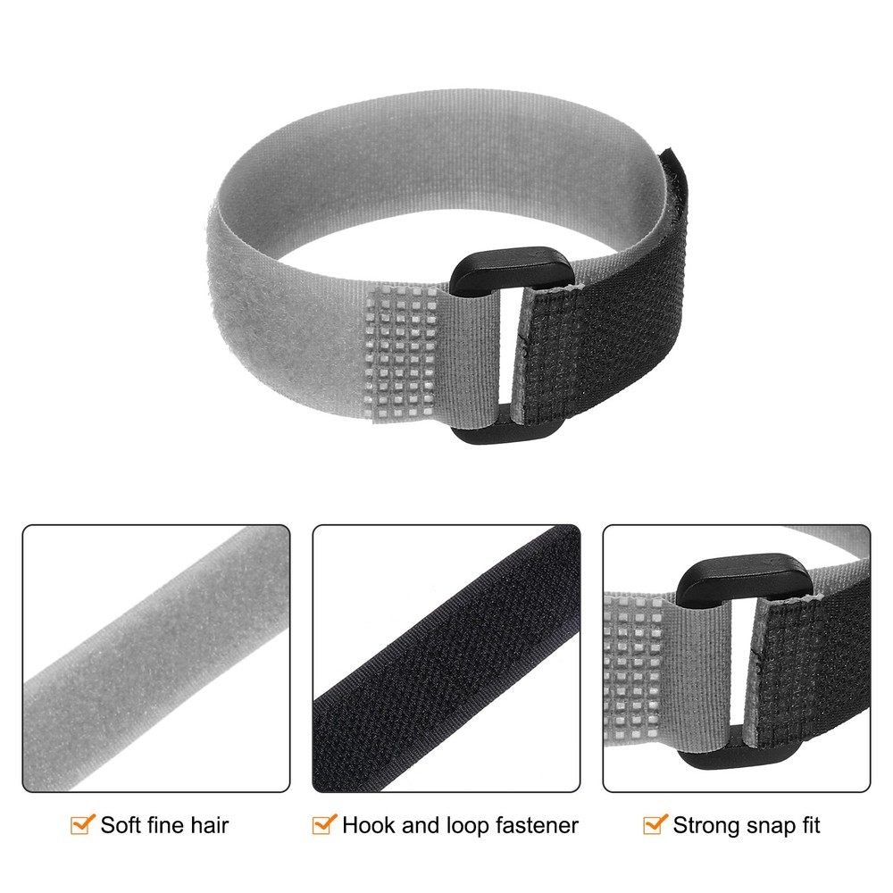 5 Pcs Battery Tie Down Straps, 0.8" x 10" Grey Nylon Hold Down Hook Loop Strap