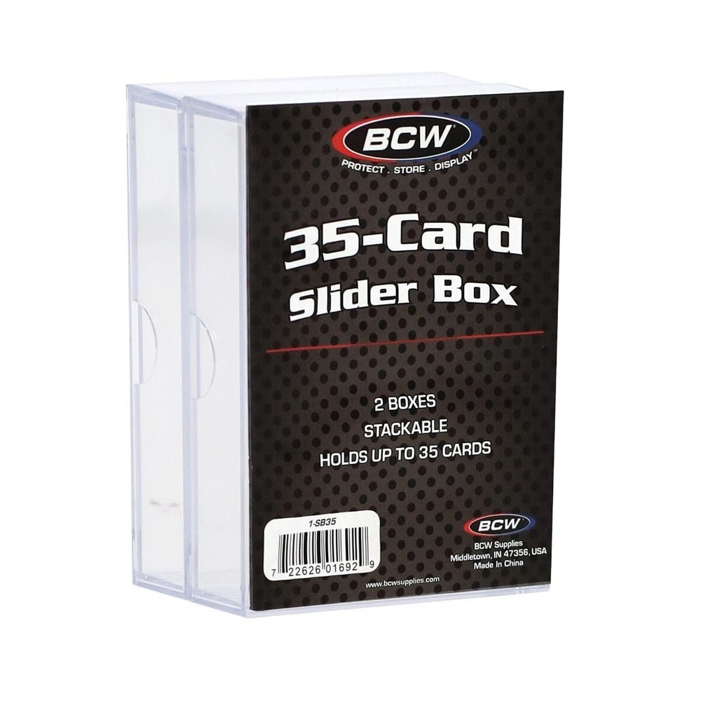 (8 Boxes) BCW 35 Card Size Slider Box Stackable Trading Card Storage Case 4x2