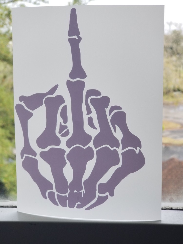 Number One Skeleton Finger Window decal