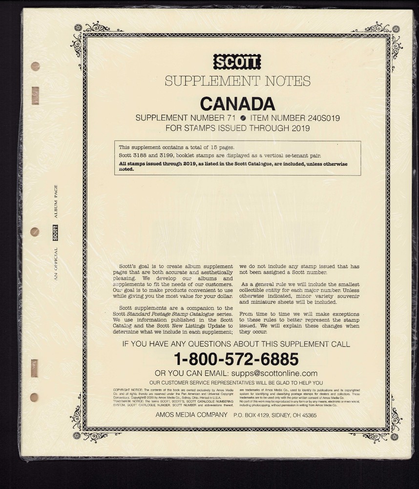 Scott Canada 2019 #71 SUPPLEMENT new and wrapped^