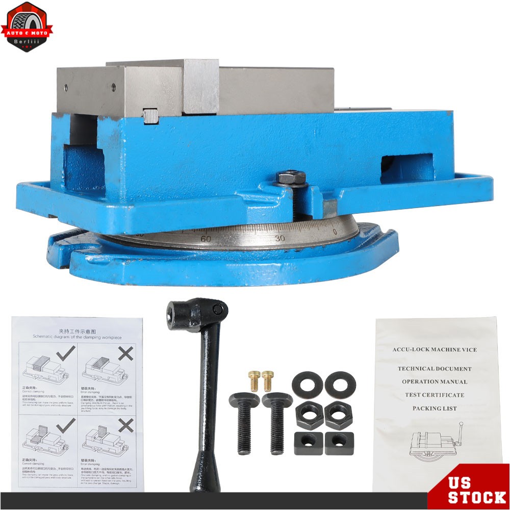 4Inch Lockdown Vise Precision CNC Milling Machine Bench Clamp Vice With Base New