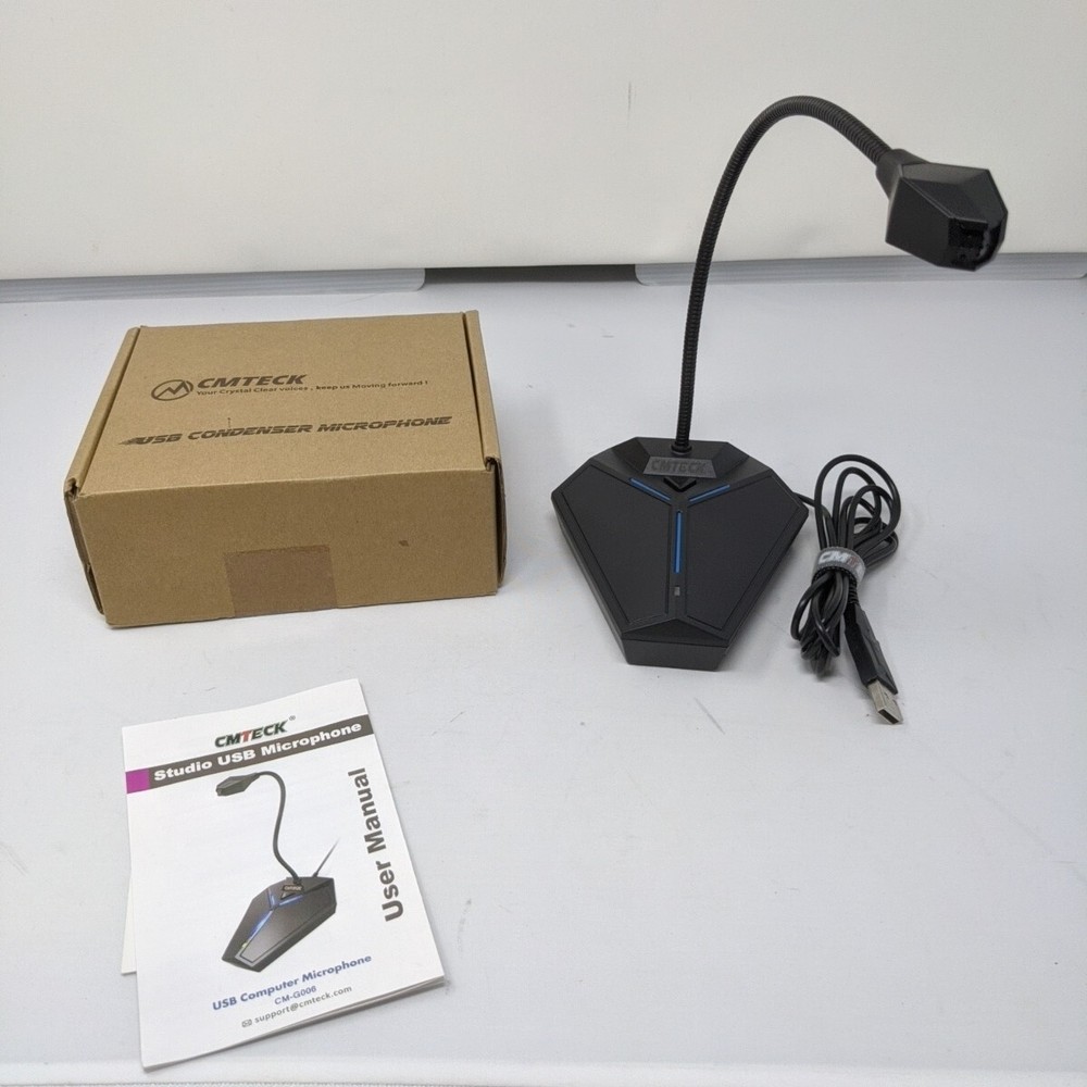 CMTECK Conference USB Microphone Computer Desktop Mic w/ Mute LED Plug & Play
