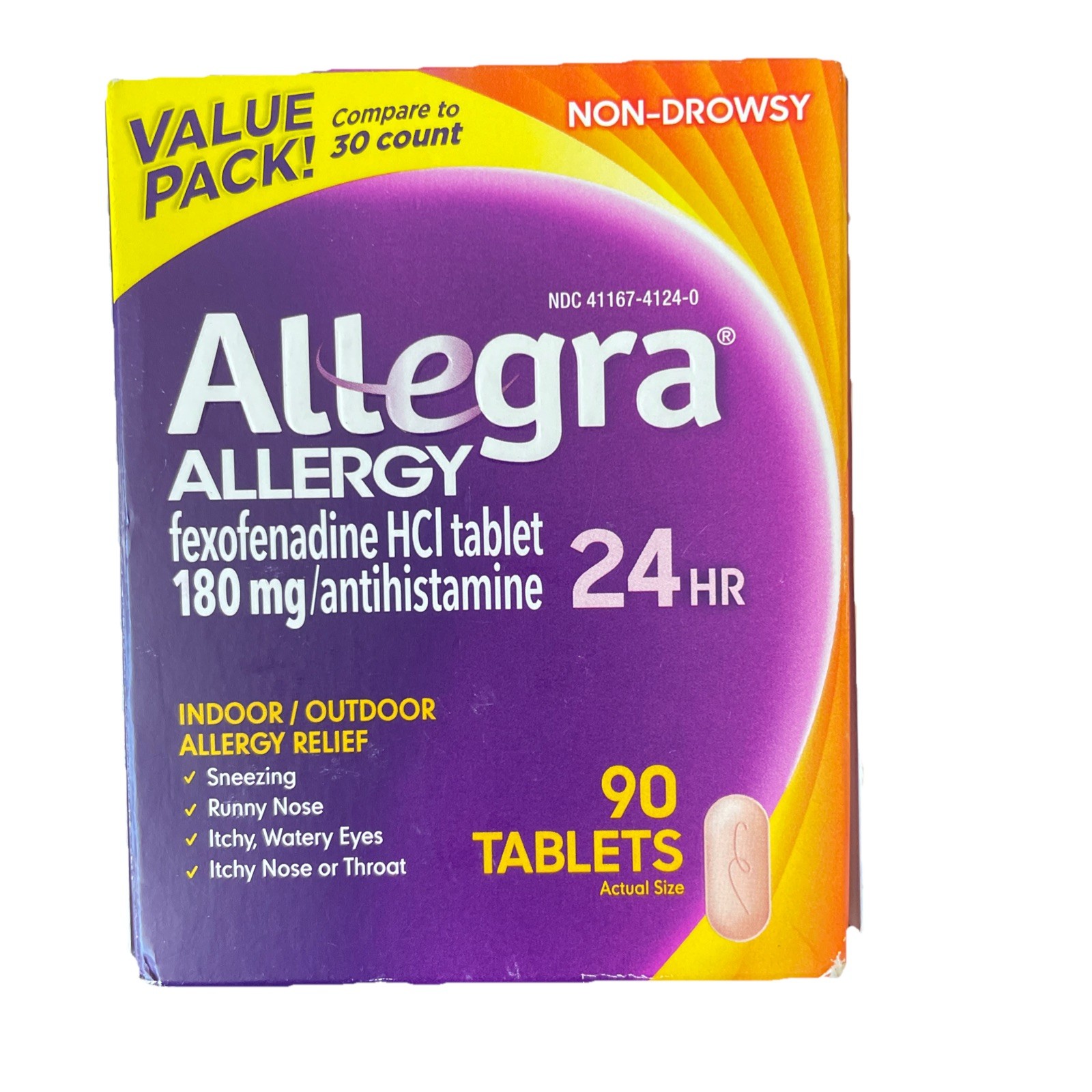 Allegra Allergy 24HR 90ct Tablets - Exp. 3/2027 or better