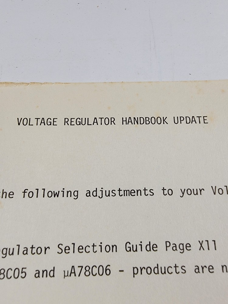 Vintage 1978 Fairchild Semiconductor Voltage Regulator Handbook Data Book