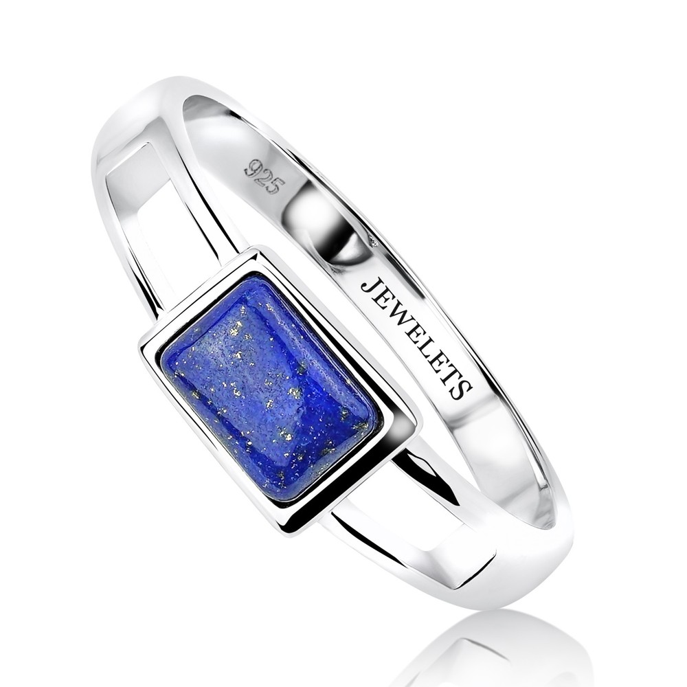 925 Sterling Silver Ring Blank – Rectangular 5x7mm Rhodium Plated Bezel Cup