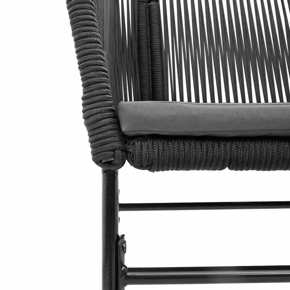 Garden Dining Set Black, Dark Grey