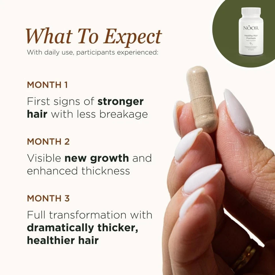 NOOR HAIR Healthy Hair Formula, Hair Growth Supplement Supporting Thick Hair