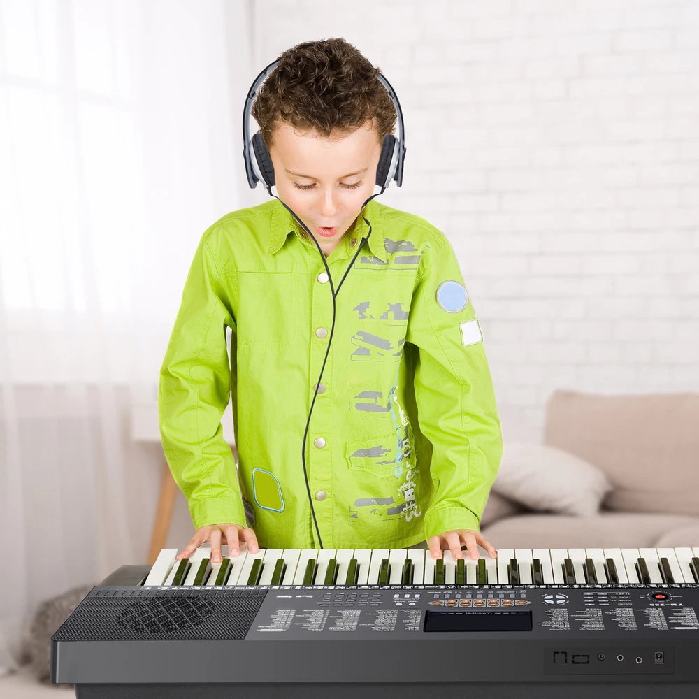 Electronic Keyboard Piano with Stool, Headphones, Microphone,Stand Practice