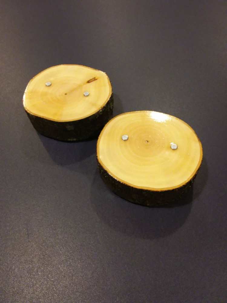 2-- KNIFE DISPLAY STANDS, SOLID PEAR WOOD