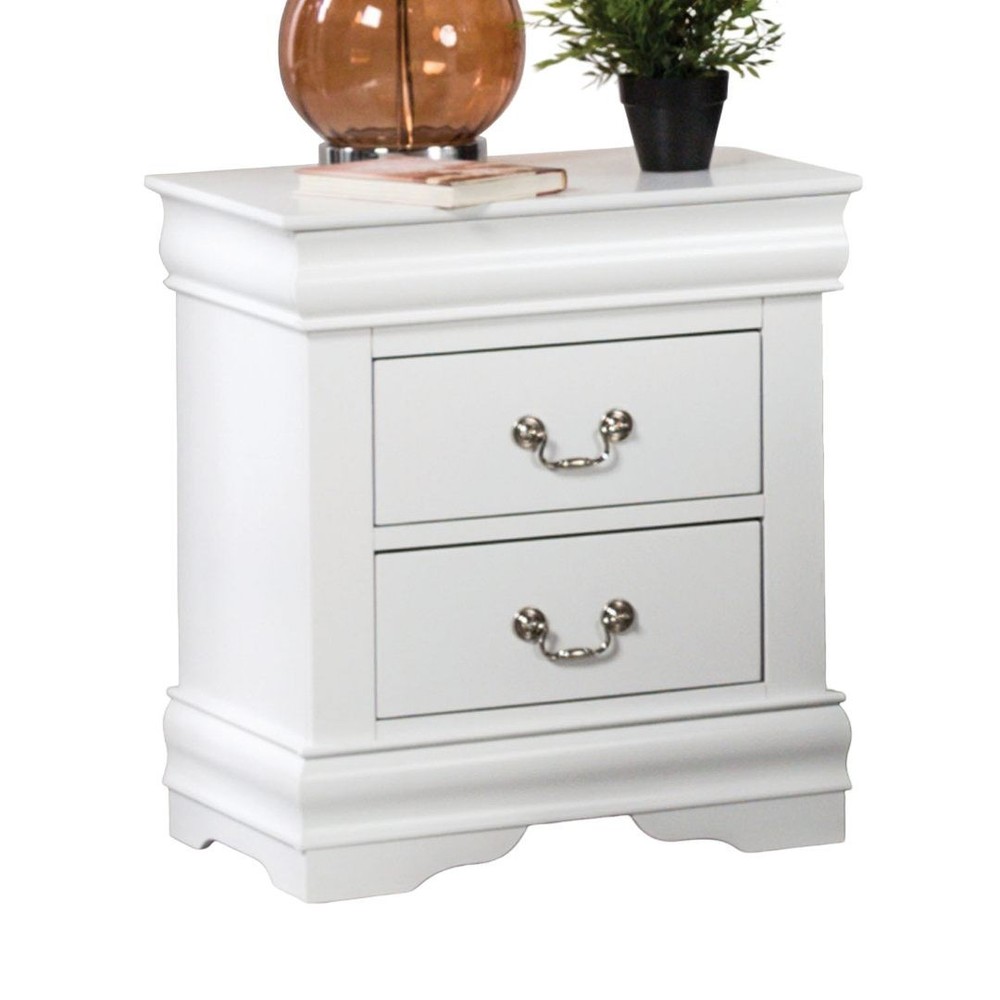 Louis Philippe Queen Size 3pc Bed Nightstand Chest Set Transitional Style