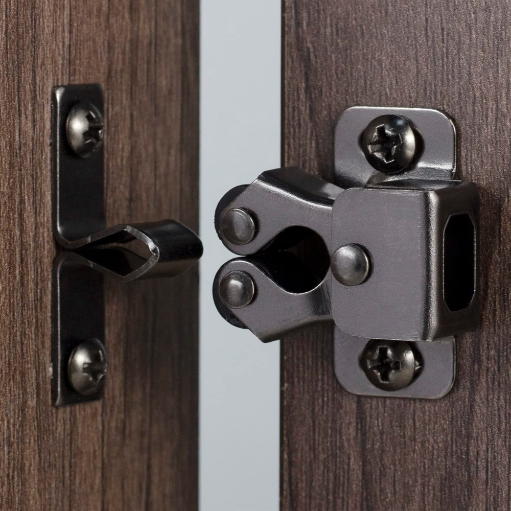 4 PCS Cabinet Latch Double Roller Catch Hardware for Cupboard Closet Kitchen Cab
