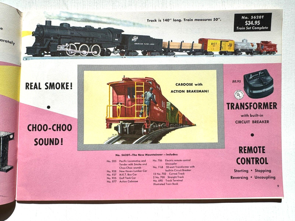 1956 Gilbert American Flyer Model Train Catalog- Nice! 50 Pages!
