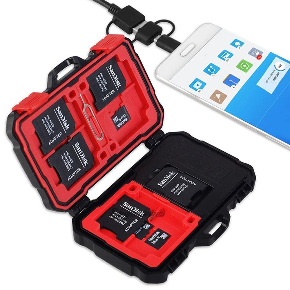 3.0 USB Waterproof Storage Memory Card Reader SD MicroSD CF Sim Storage Case Box